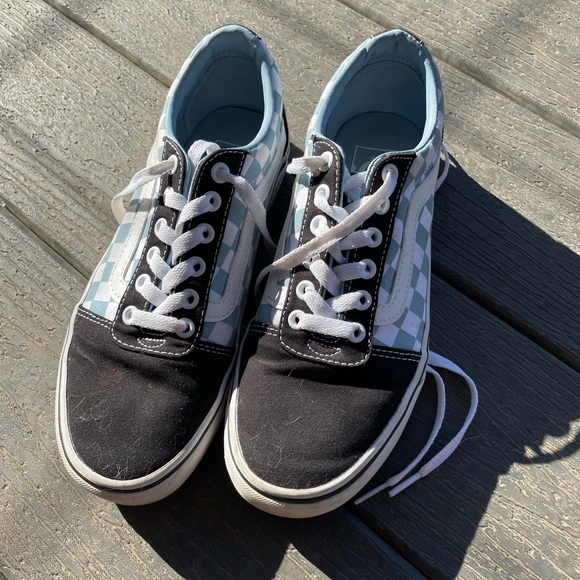 Women’s Blue & Black Checkered Vans - Picture 2 of 6